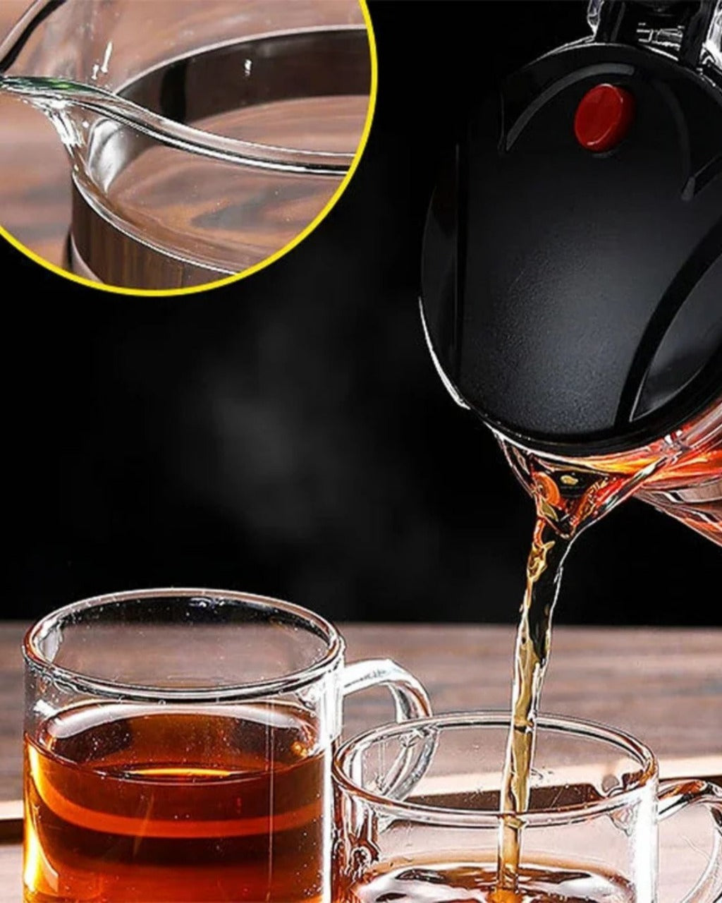 Chaleira em Vidro Resistente ao Calor com Infusor para Chá