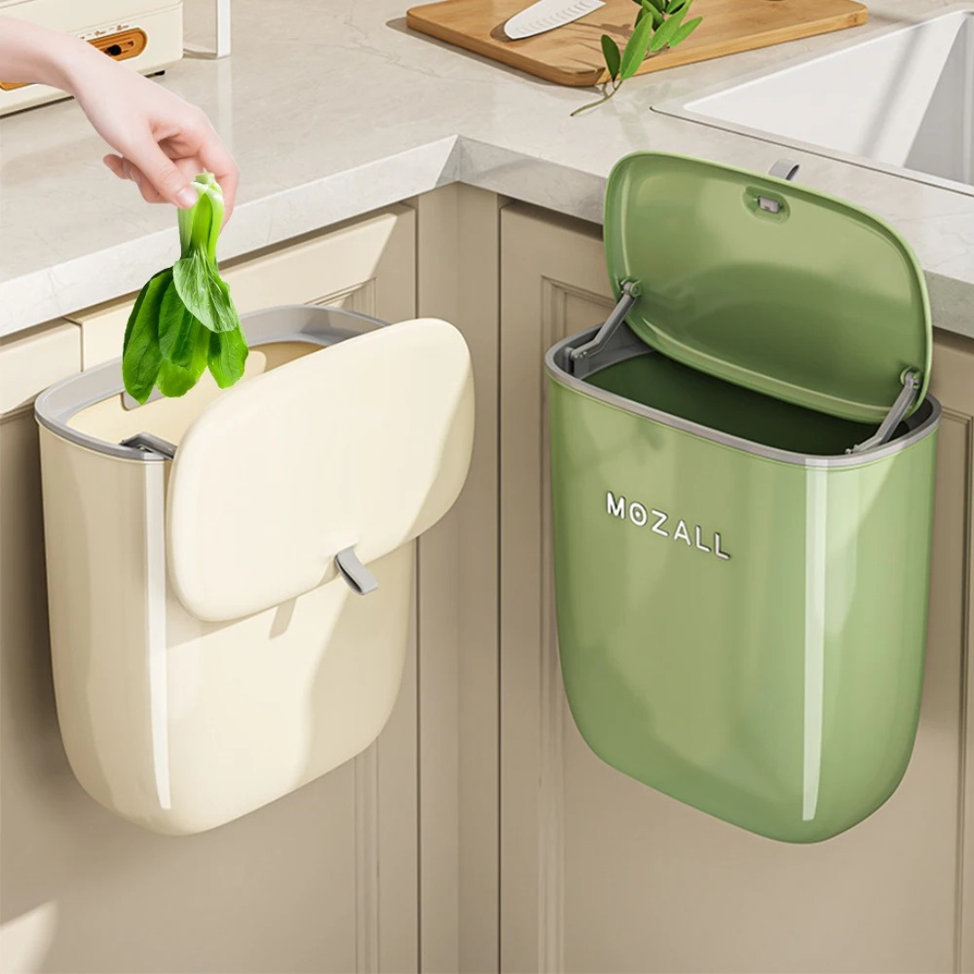 Lixeira de Compostagem Suspensa com Tampa para Cozinha