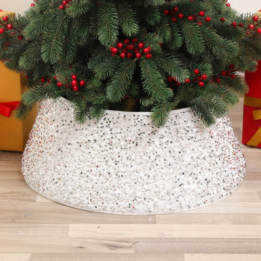 Saia para Árvore de Natal com Lantejoulas Impressas