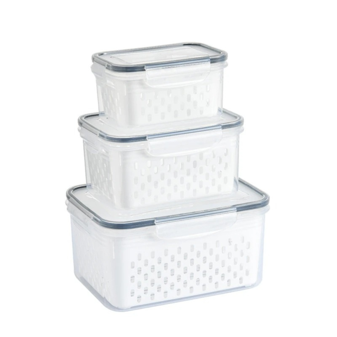 Potes Organizadores para Geladeira com Drenagem